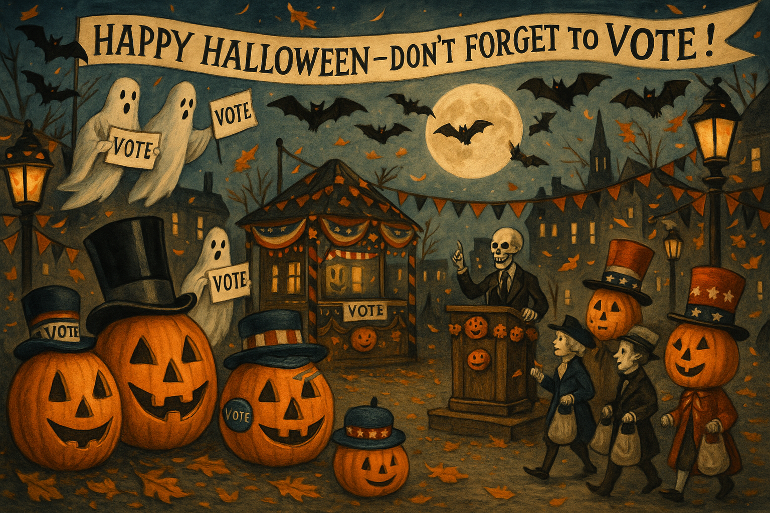 create a political image related to Halloween