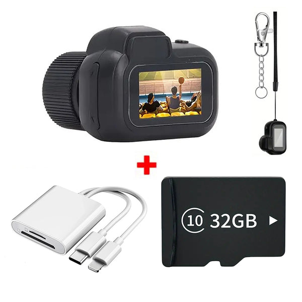 Key Chain Mini Camera -Micro Video Camera With 32GB SD Card & Card Reader
